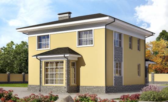 155-011-Л Проект двухэтажного дома, скромный загородный дом из пеноблока Тотьма | Проекты домов от House Expert