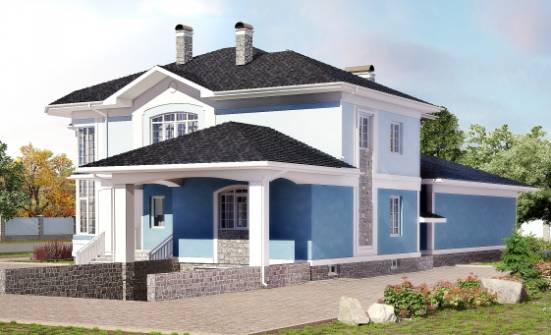 620-001-П Проект трехэтажного дома и гаражом, классический загородный дом из газобетона Бабаево | Проекты домов от House Expert