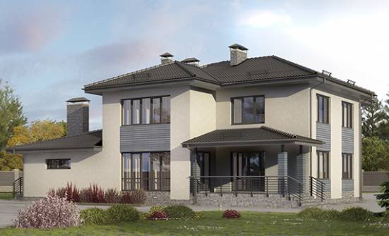 340-005-П Проект двухэтажного дома, гараж, классический домик из газосиликатных блоков Бабаево | Проекты домов от House Expert