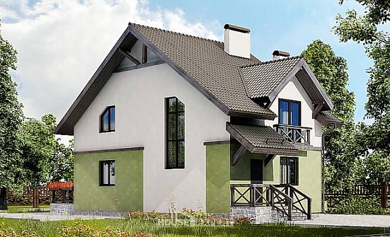 120-003-П Проект двухэтажного дома мансардой, современный домик из пеноблока Бабаево | Проекты домов от House Expert