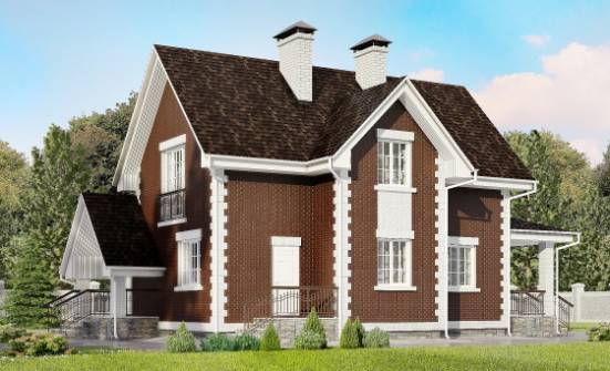 190-003-Л Проект двухэтажного дома с мансардой, гараж, уютный загородный дом из газобетона Вытегра | Проекты домов от House Expert