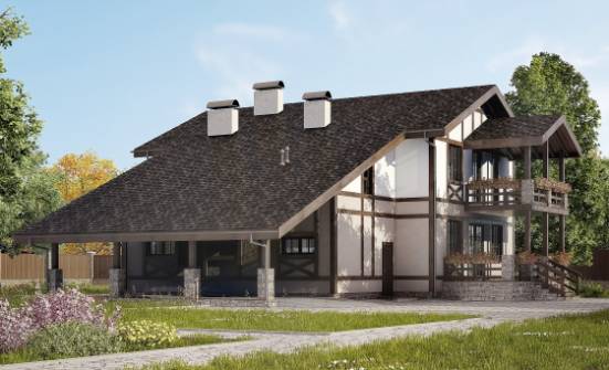 250-002-П Проект двухэтажного дома с мансардным этажом и гаражом, классический дом из кирпича Тотьма | Проекты домов от House Expert