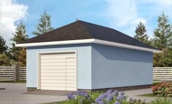 040-001-Л Проект гаража из твинблока Устюжна | Проекты одноэтажных домов от House Expert