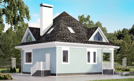 110-001-Л Проект двухэтажного дома мансардный этаж, экономичный домик из блока Тотьма | Проекты домов от House Expert