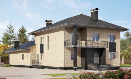 305-003-Л Проект двухэтажного дома, красивый загородный дом из блока Тотьма | Проекты домов от House Expert
