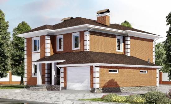 220-004-Л Проект двухэтажного дома и гаражом, средний загородный дом из кирпича Череповец | Проекты домов от House Expert