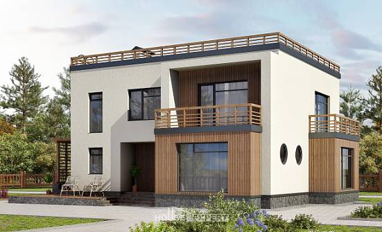 215-002-Л Проект двухэтажного дома, простой коттедж из газобетона Тотьма | Проекты домов от House Expert