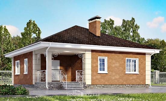 100-001-Л Проект одноэтажного дома, скромный дом из бризолита Устюжна | Проекты домов от House Expert