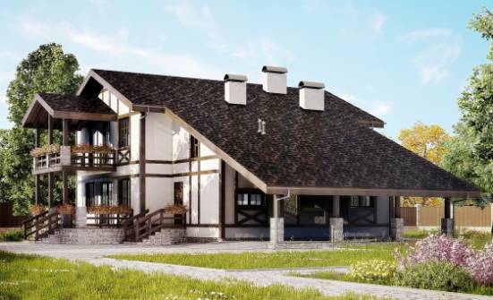 250-002-Л Проект двухэтажного дома мансардой, гараж, красивый дом из кирпича Устюжна | Проекты домов от House Expert