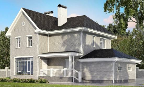 190-001-Л Проект двухэтажного дома, гараж, средний загородный дом из кирпича Великий Устюг | Проекты домов от House Expert