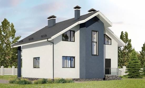 150-005-П Проект двухэтажного дома с мансардным этажом, компактный домик из теплоблока Тотьма | Проекты домов от House Expert