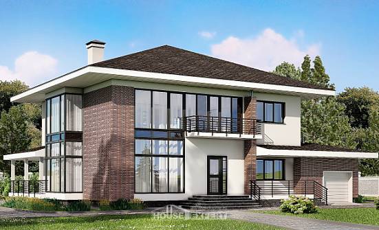 275-002-П Проект двухэтажного дома, гараж, большой коттедж из кирпича Великий Устюг | Проекты домов от House Expert