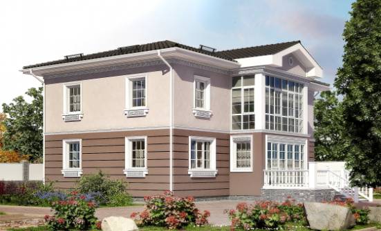 210-005-П Проект двухэтажного дома, уютный дом из твинблока Тотьма | Проекты домов от House Expert