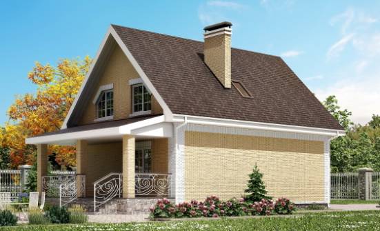 130-004-П Проект двухэтажного дома мансардой, классический коттедж из бризолита Вытегра | Проекты домов от House Expert