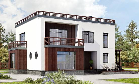 215-002-П Проект двухэтажного дома, красивый загородный дом из блока Вологда | Проекты домов от House Expert