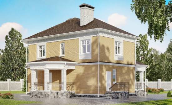 160-001-Л Проект двухэтажного дома, скромный загородный дом из керамзитобетонных блоков Устюжна | Проекты домов от House Expert