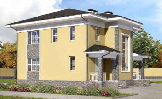 155-011-Л Проект двухэтажного дома, скромный загородный дом из пеноблока Тотьма | Проекты домов от House Expert