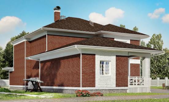 315-001-П Проект двухэтажного дома и гаражом, современный коттедж из кирпича Устюжна | Проекты домов от House Expert
