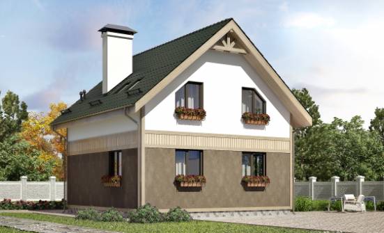 105-001-Л Проект двухэтажного дома с мансардой, бюджетный загородный дом из твинблока Тотьма | Проекты домов от House Expert