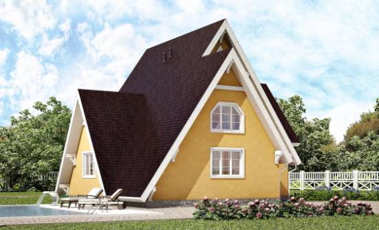 155-008-П Проект двухэтажного дома мансардный этаж, простой дом из дерева Вологда | Проекты домов от House Expert