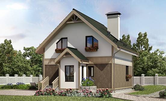 105-001-Л Проект двухэтажного дома с мансардой, бюджетный загородный дом из твинблока Тотьма | Проекты домов от House Expert