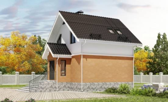 100-005-Л Проект трехэтажного дома мансардой, недорогой домик из твинблока Великий Устюг | Проекты домов от House Expert