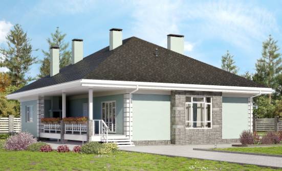 135-003-Л Проект одноэтажного дома, компактный коттедж из газосиликатных блоков Череповец | Проекты домов от House Expert