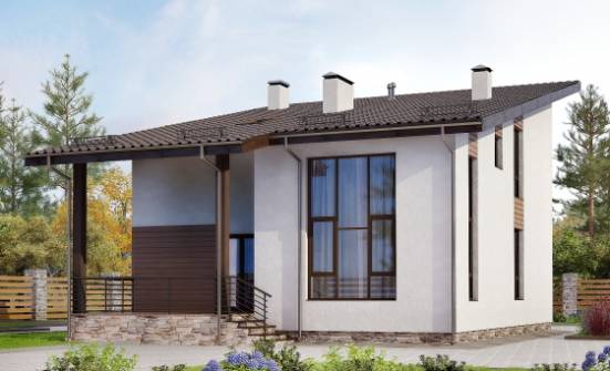 140-005-П Проект двухэтажного дома мансардный этаж, бюджетный дом из керамзитобетонных блоков Тотьма | Проекты домов от House Expert