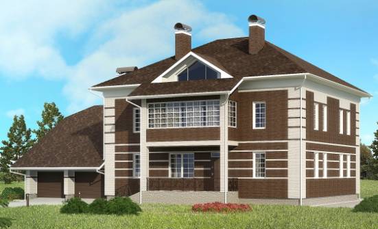 505-002-Л Проект трехэтажного дома и гаражом, красивый коттедж из кирпича Устюжна | Проекты домов от House Expert
