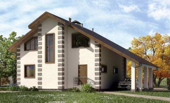 150-003-Л Проект двухэтажного дома с мансардным этажом, гараж, классический дом из дерева Тотьма | Проекты домов от House Expert