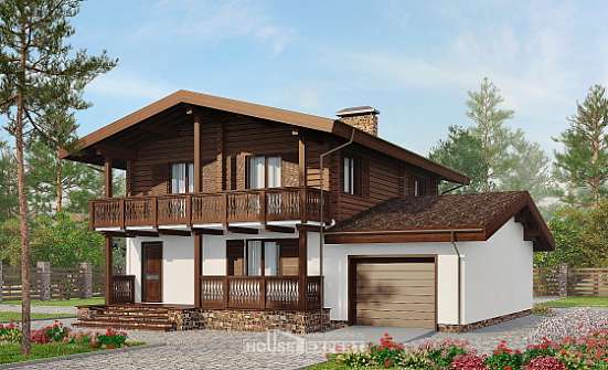 200-011-П Проект двухэтажного дома мансардой, простой дом из бризолита Вытегра | Проекты домов от House Expert