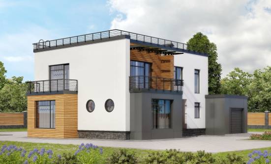 260-002-П Проект двухэтажного дома и гаражом, просторный домик из блока Вытегра | Проекты домов от House Expert