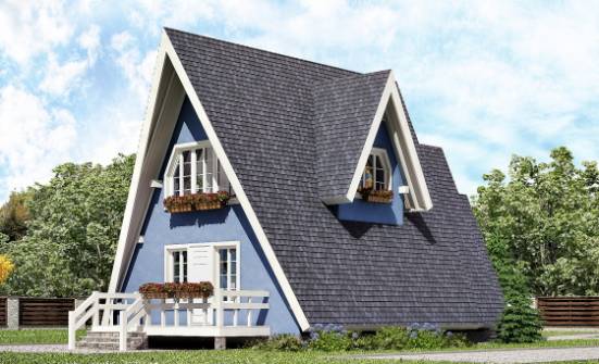 100-002-П Проект двухэтажного дома с мансардным этажом, классический дом из бревен Вытегра | Проекты домов от House Expert