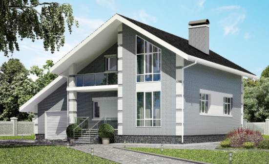 190-006-Л Проект двухэтажного дома с мансардой, гараж, просторный дом из газосиликатных блоков Череповец | Проекты домов от House Expert