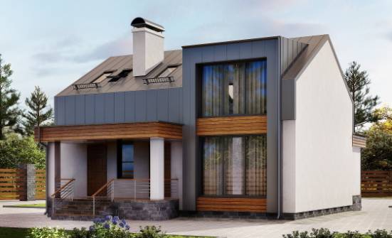 120-004-П Проект двухэтажного дома с мансардным этажом, бюджетный коттедж из керамзитобетонных блоков Тотьма | Проекты домов от House Expert