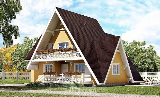 155-008-П Проект двухэтажного дома мансардный этаж, простой дом из дерева Вологда | Проекты домов от House Expert