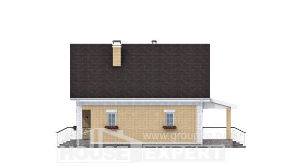 130-004-П Проект двухэтажного дома с мансардным этажом, скромный коттедж из бризолита, Вологда