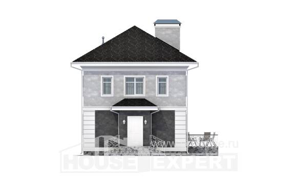090-003-П Проект двухэтажного дома, экономичный загородный дом из бризолита, Вытегра