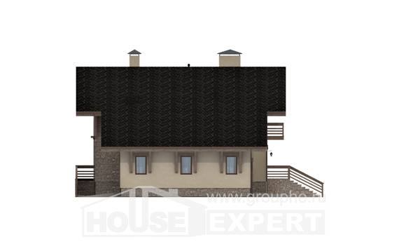 420-001-Л Проект трехэтажного дома мансардой, гараж, современный загородный дом из кирпича, Вологда