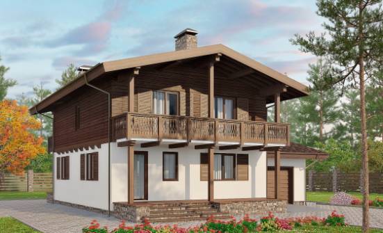 180-018-Л Проект двухэтажного дома с мансардой и гаражом, классический загородный дом из твинблока, Бабаево