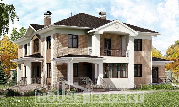 520-001-П Проект трехэтажного дома, красивый домик из бризолита, Великий Устюг