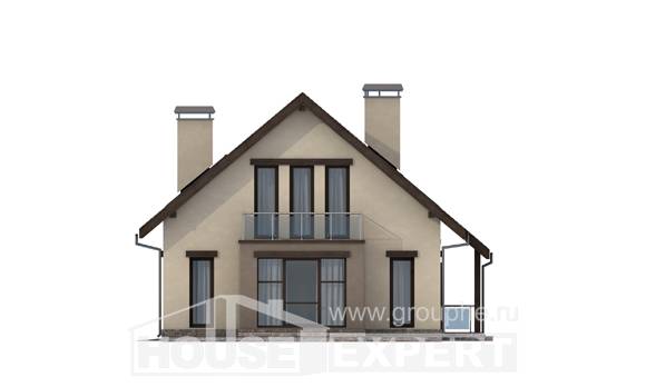 185-005-Л Проект двухэтажного дома с мансардой и гаражом, уютный домик из бризолита, Бабаево