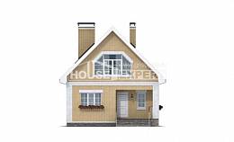 130-004-П Проект двухэтажного дома с мансардным этажом, скромный загородный дом из бризолита, Череповец