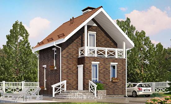 045-001-Л Проект двухэтажного дома мансардный этаж, дешевый загородный дом из теплоблока Бабаево | Проекты домов от House Expert