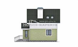 070-001-П Проект двухэтажного дома мансардой, недорогой домик из газобетона, Вытегра