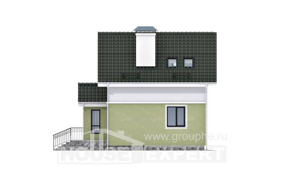 070-001-П Проект двухэтажного дома мансардой, недорогой домик из газобетона, Вытегра
