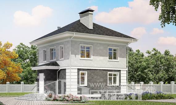 090-003-П Проект двухэтажного дома, экономичный загородный дом из керамзитобетонных блоков, Великий Устюг