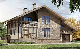 420-001-Л Проект трехэтажного дома мансардой и гаражом, уютный загородный дом из кирпича, Великий Устюг