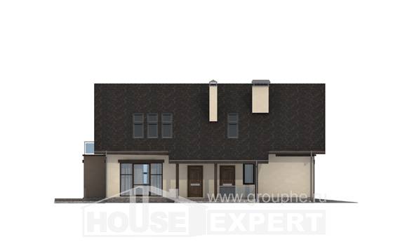 185-005-Л Проект двухэтажного дома мансардный этаж и гаражом, красивый загородный дом из керамзитобетонных блоков, Тотьма