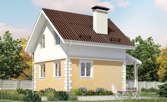 070-002-П Проект двухэтажного дома мансардный этаж, недорогой загородный дом из арболита Череповец | Проекты домов от House Expert